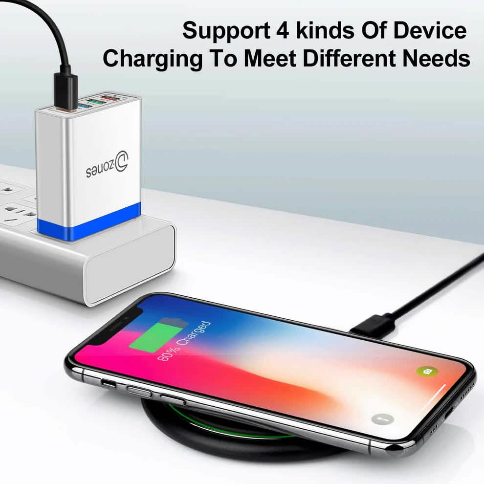 MFi-zertifiziertes iPhone-4-Port-High-Speed-Wandladegerät und 4 Lightning-Kabel