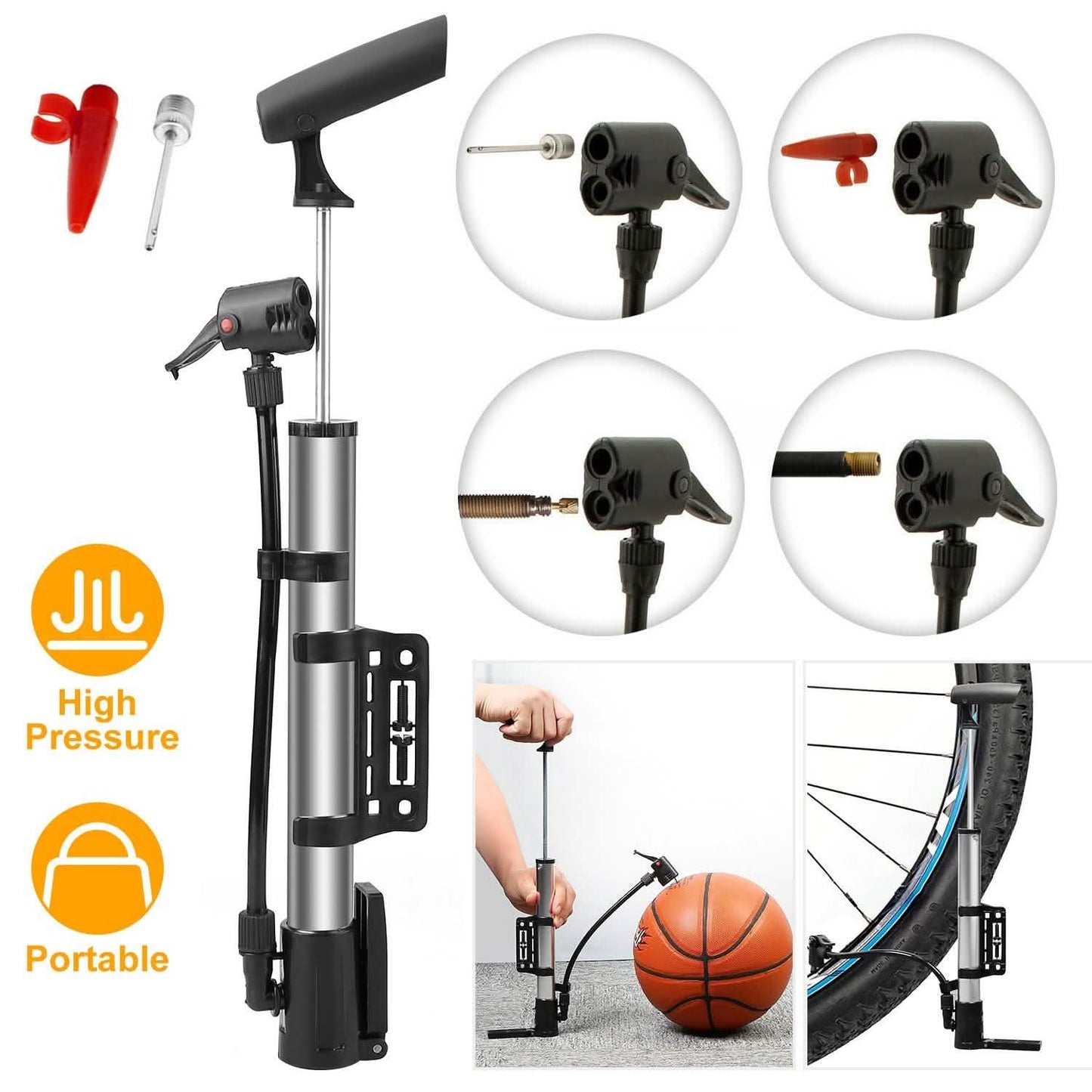 Mini-Fahrradpumpe, tragbarer Fahrradreifenfüller