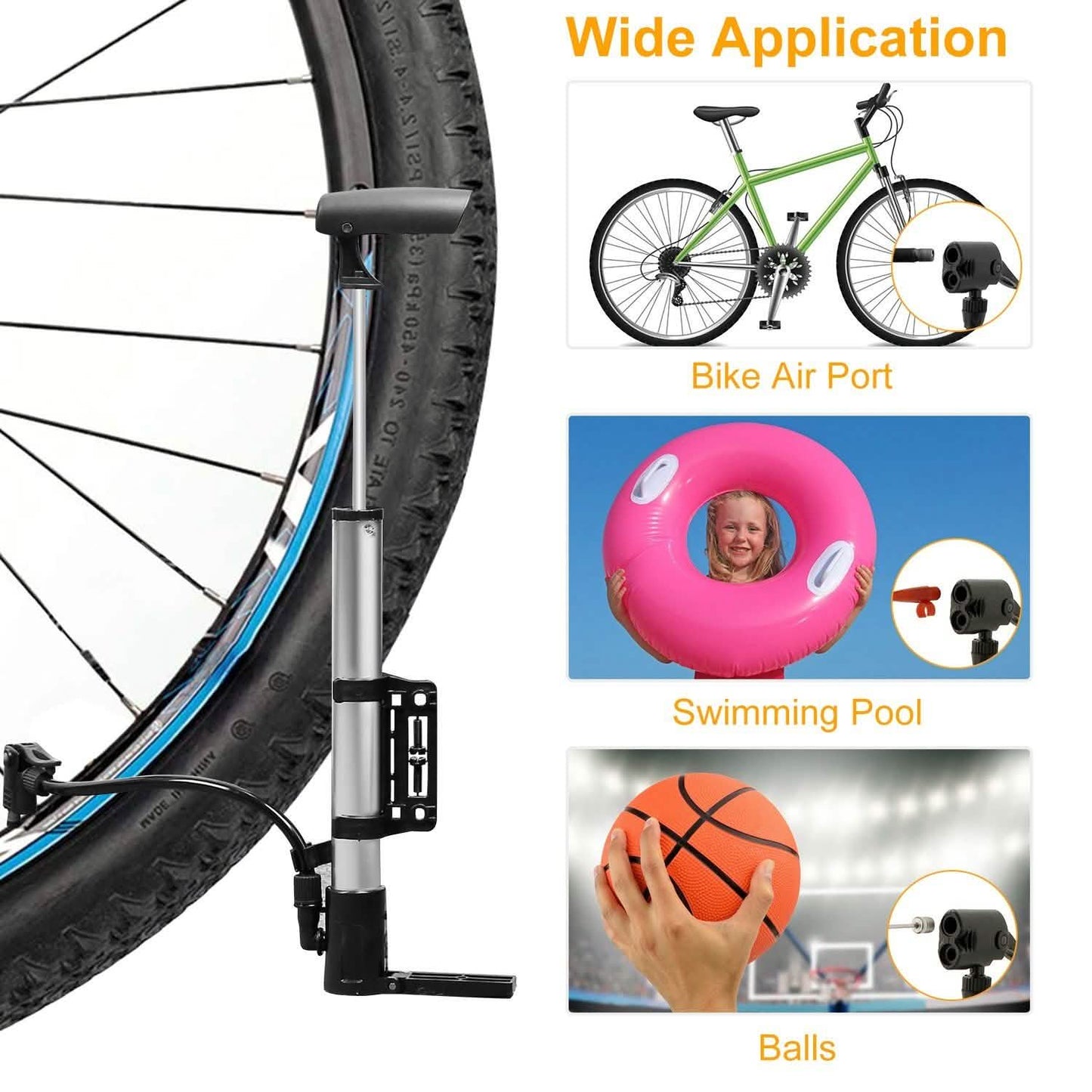Mini-Fahrradpumpe, tragbarer Fahrradreifenfüller