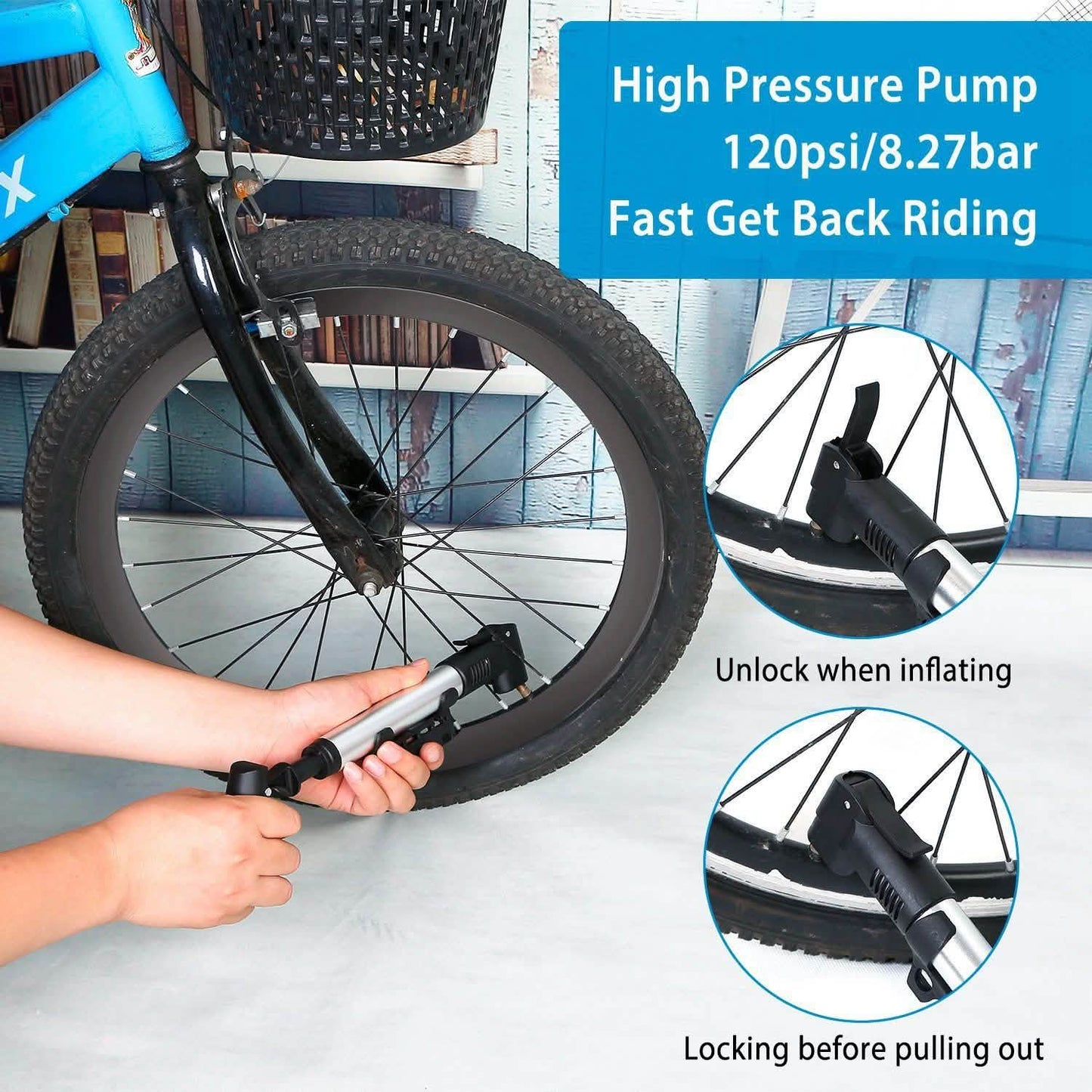 Minifahrradpumpe Tragbarer Fahrradreifen-Inflator