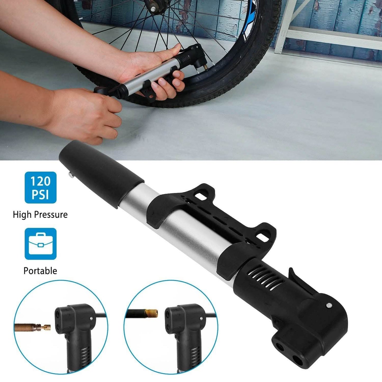 Minifahrradpumpe Tragbarer Fahrradreifen-Inflator