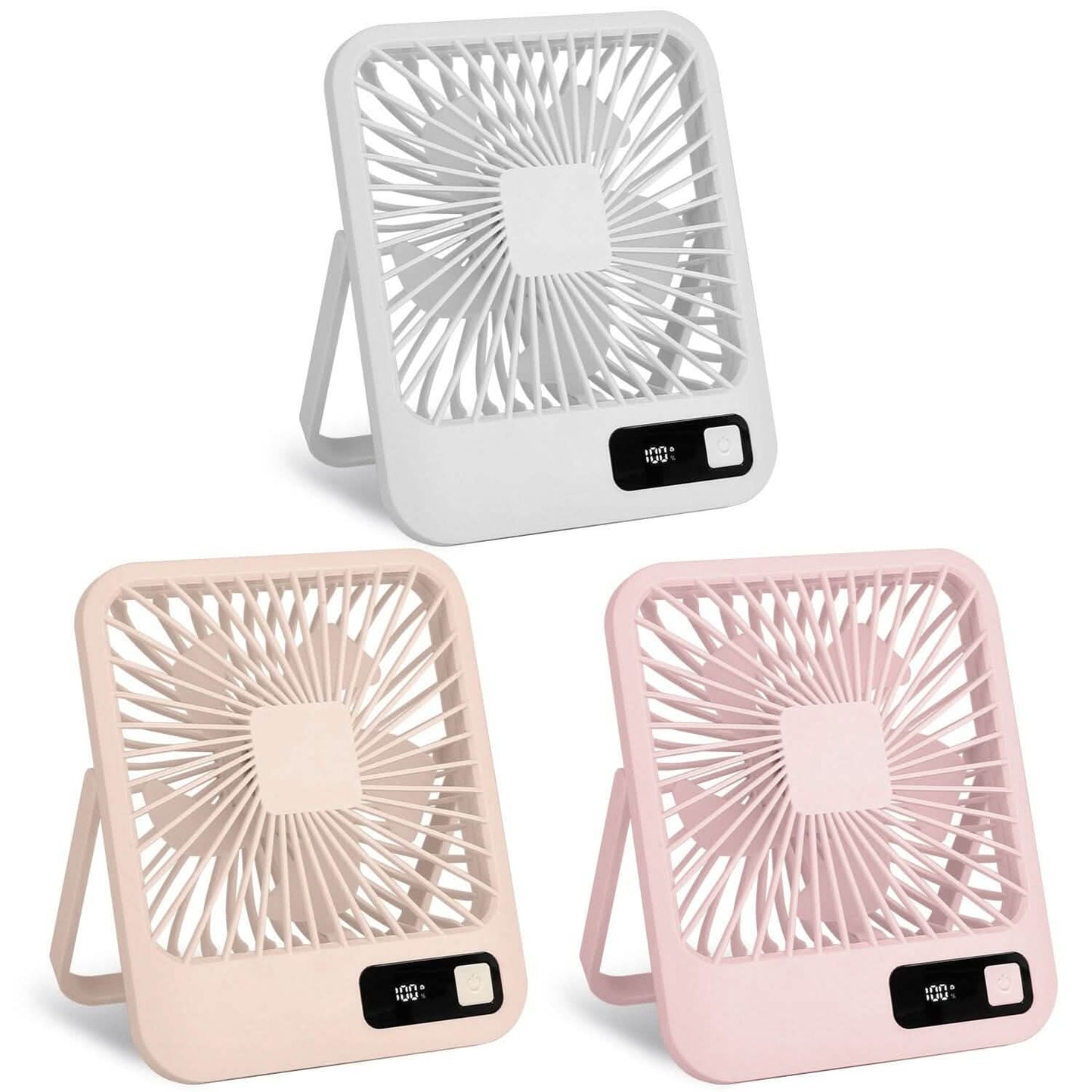 Mini Desktop-Kühlventilator, akkubetrieben mit LCD-Anzeige