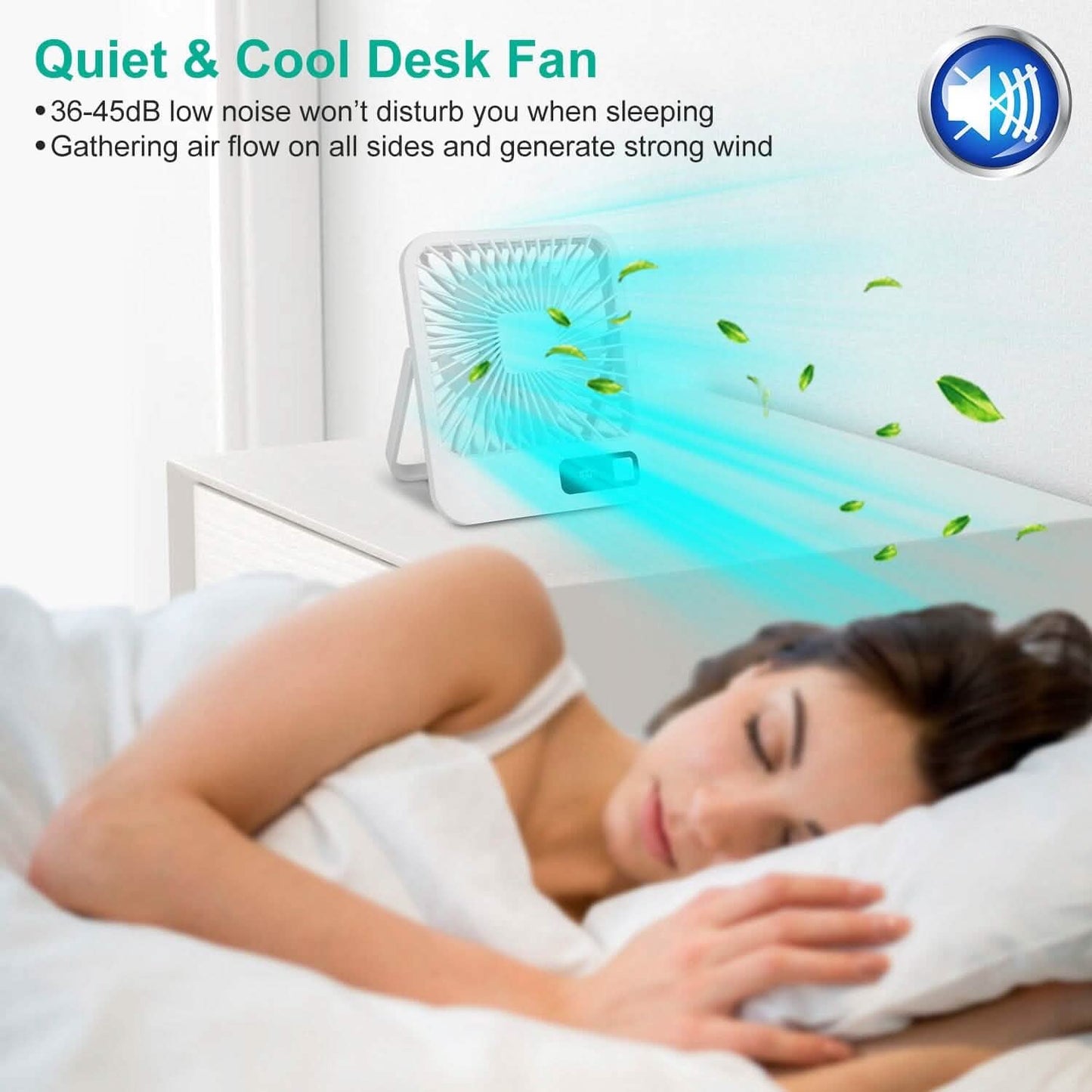 Mini Desktop-Kühlventilator, akkubetrieben mit LCD-Anzeige