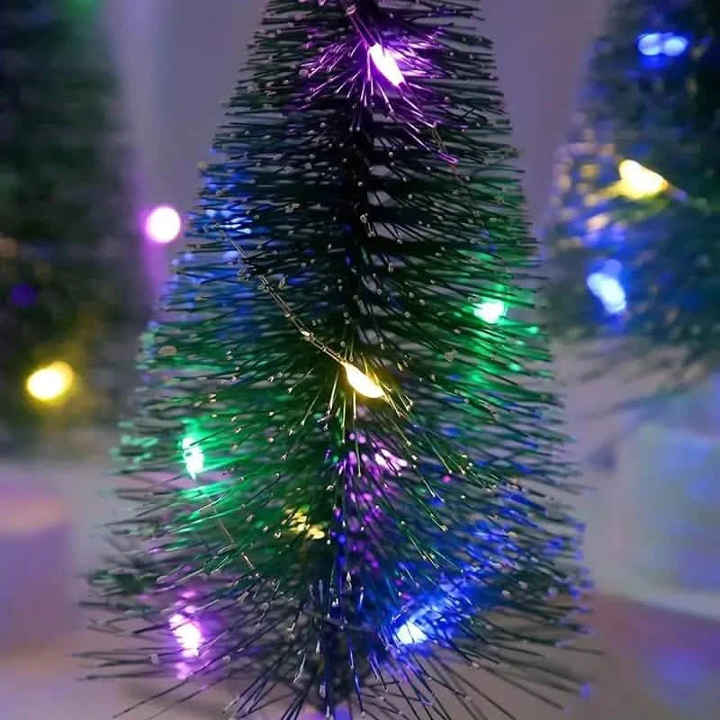 Mini beleuchteter bunter Weihnachtsbaum mit LED-Nachtlicht aus Acryl, künstlich