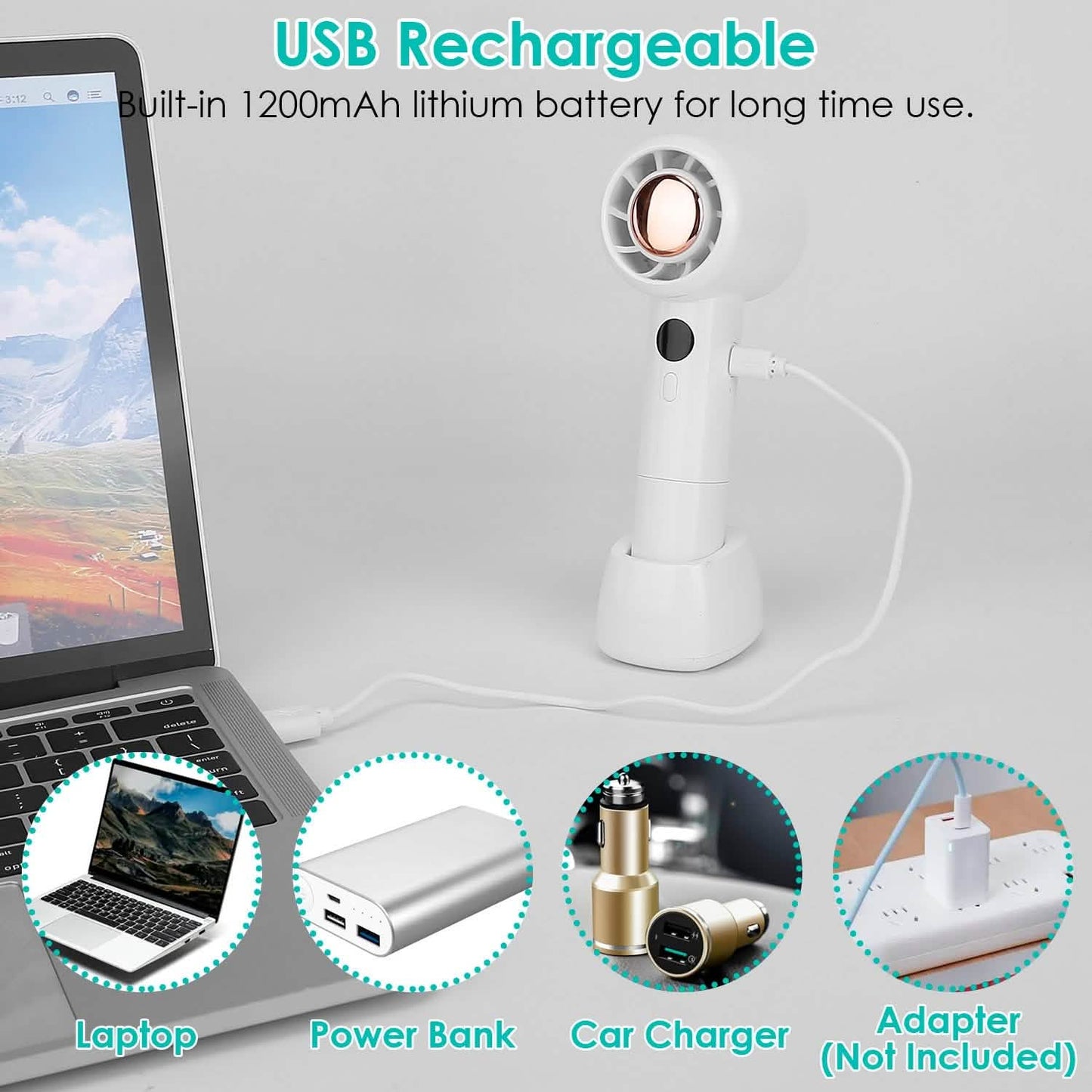 Mini tragbarer, wiederaufladbarer USB-Handkühlventilator