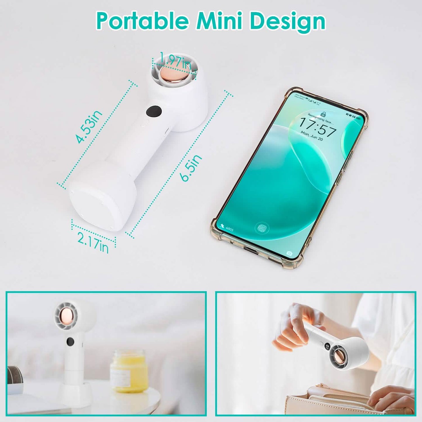 Mini tragbarer, wiederaufladbarer USB-Handkühlventilator