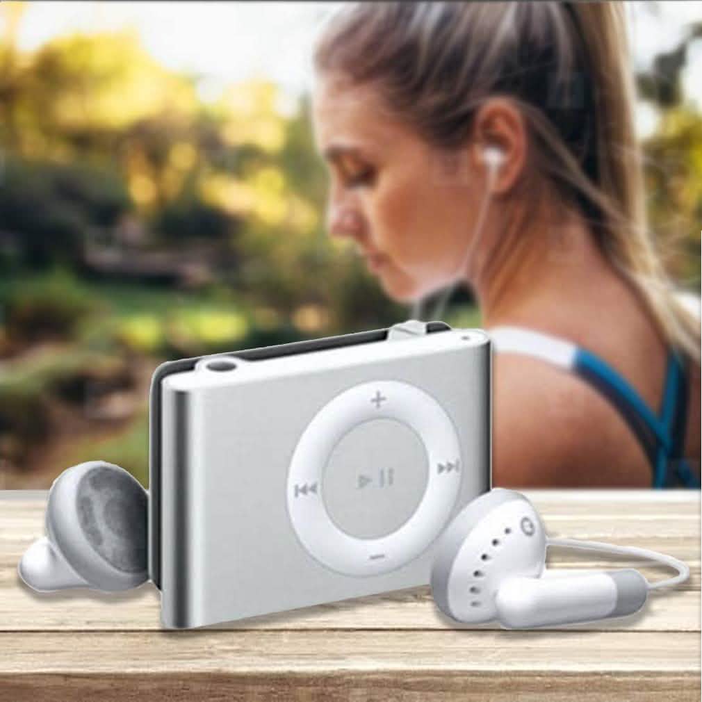 Mini-MP3-Player mit USB-Kabel und Kopfhörern