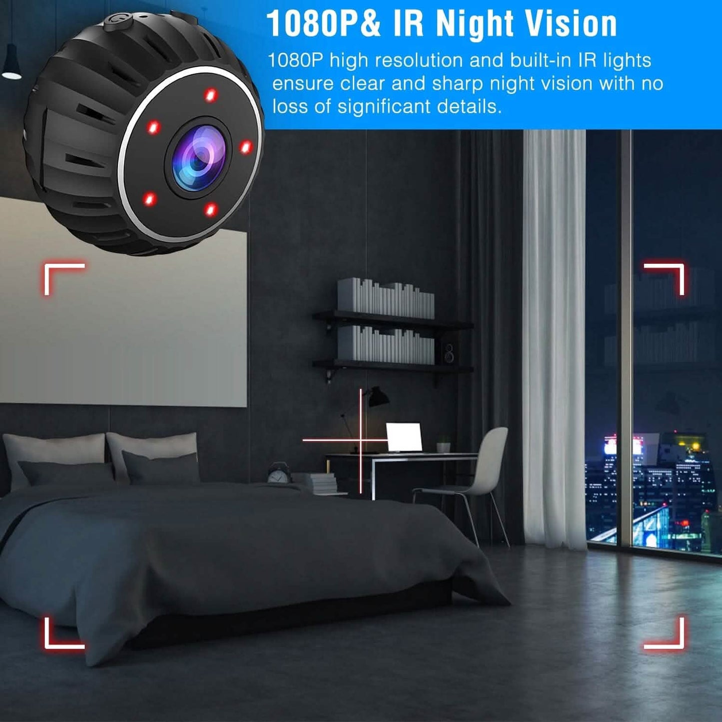 Mini Wireless-Kamera WLAN IR Nachtsicht HD 1080P Heimsicherheit