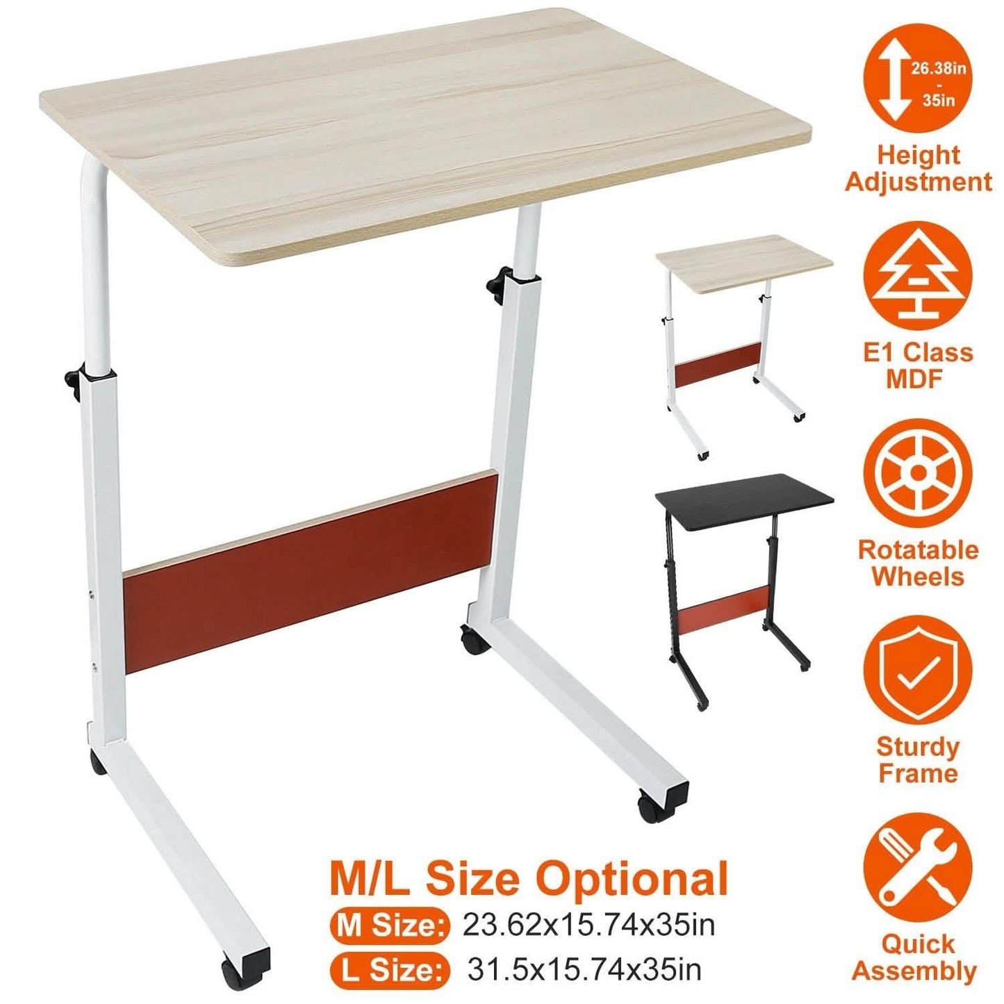 Mobiler Laptoptisch, höhenverstellbar, auf Rollen