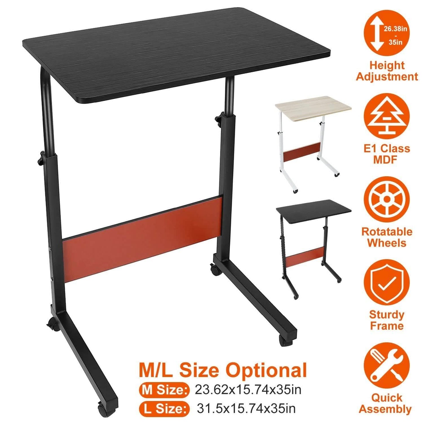 Mobiler Laptoptisch, höhenverstellbar, auf Rollen