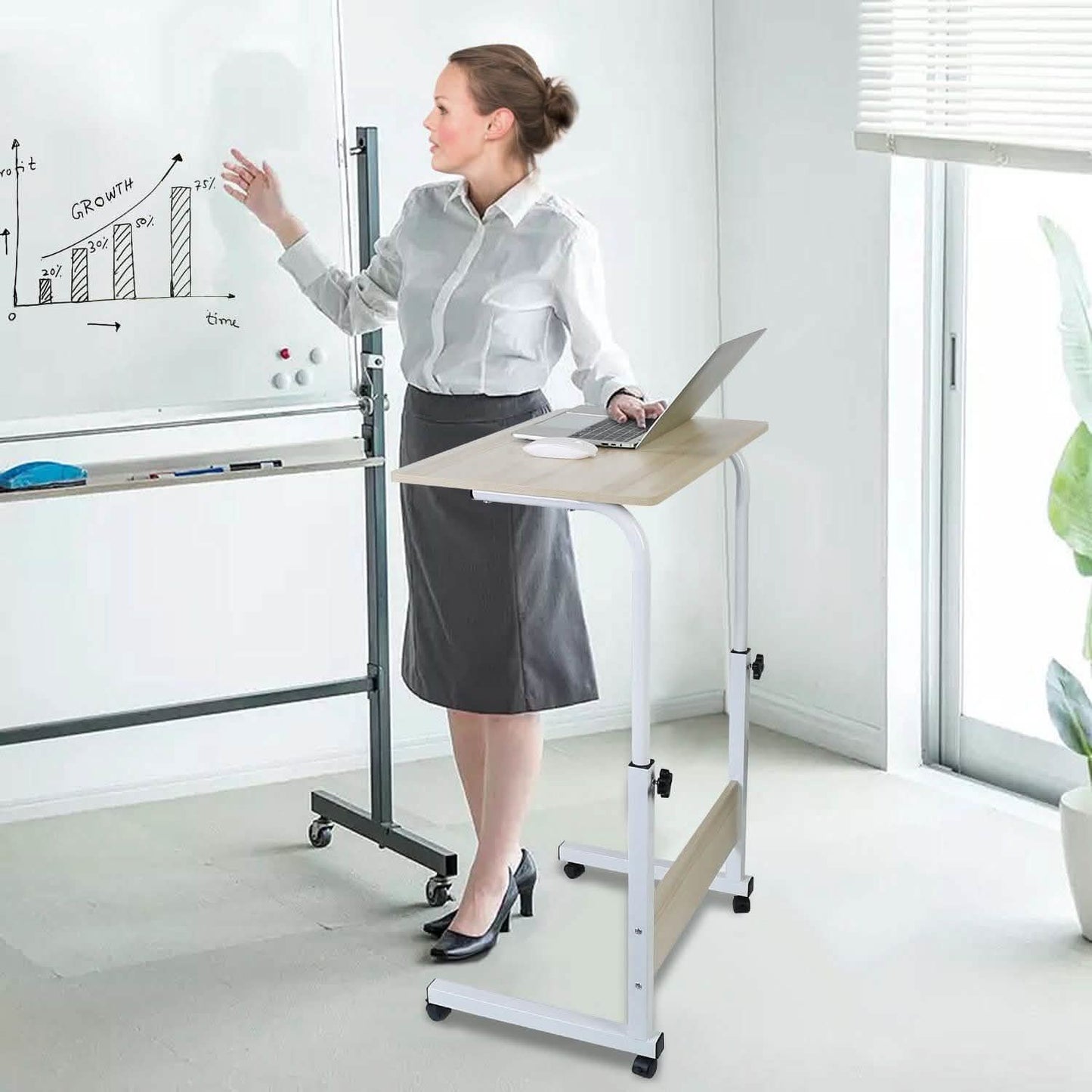 Mobiler Laptoptisch, höhenverstellbar, auf Rollen