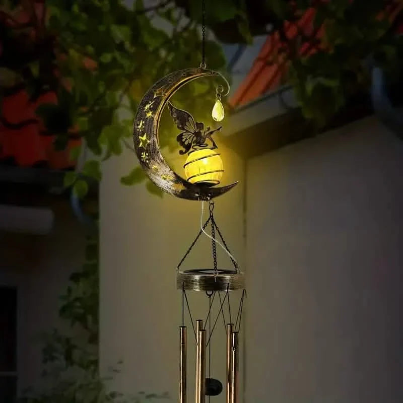 Mondfee Solar-Windspiele für draußen