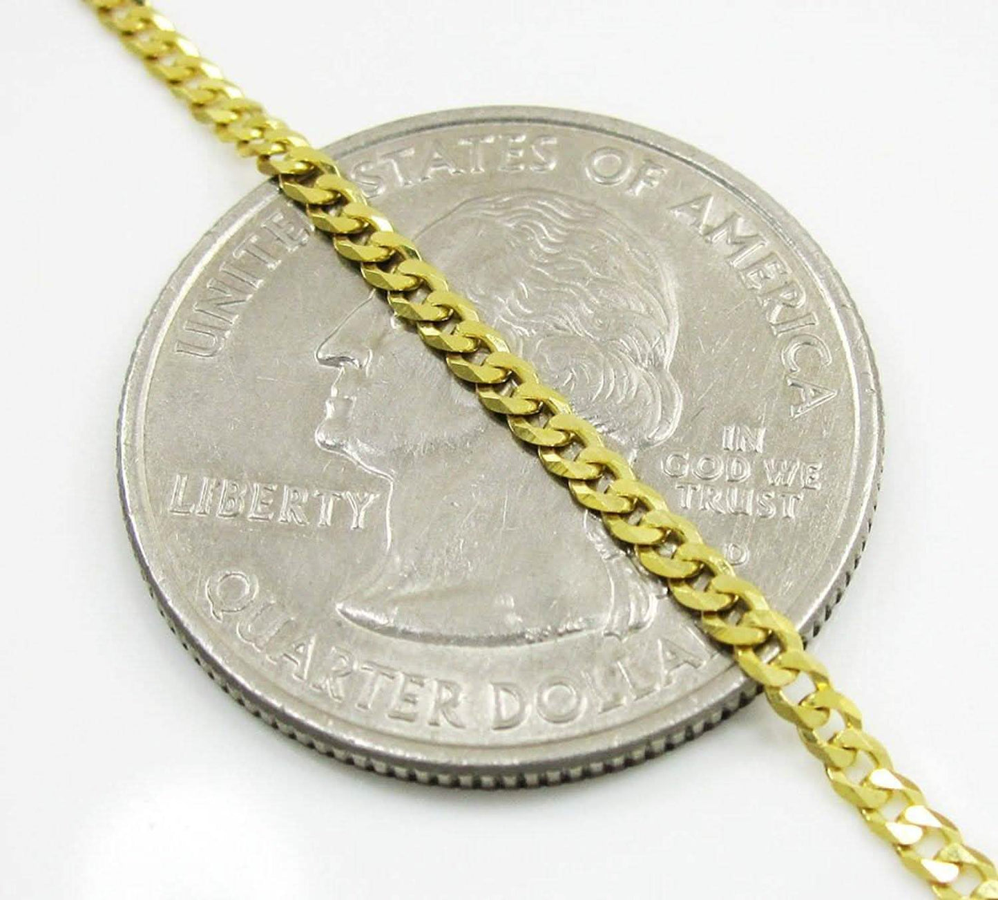 10K Gold Moricci 2MM Italienische Kubanische Kette Halskette