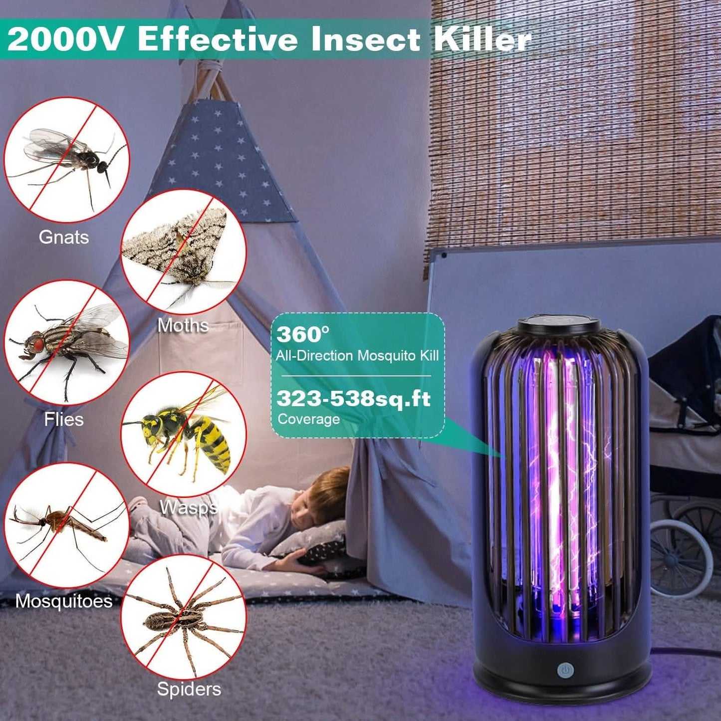 Moskito Killer Lampe 2000V Hochleistungs-Schädlingsbekämpfung