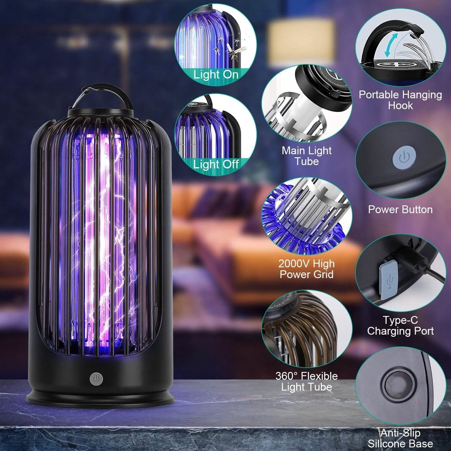 Moskito Killer Lampe 2000V Hochleistungs-Schädlingsbekämpfung