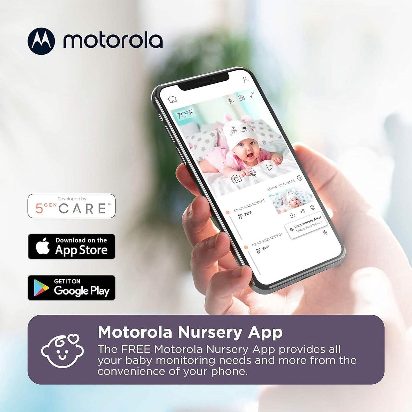 Motorola Babyphone PIP1500 Connect – 5" WLAN Video Babyphone mit Kamera (Generalüberholt)