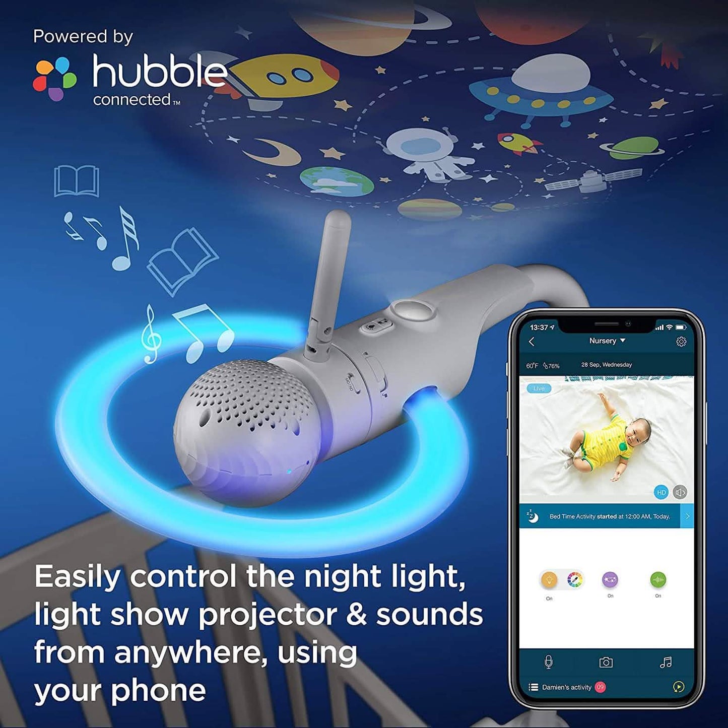 Motorola Halo+ Video-Babyphone – Säuglings-WLAN-Kamera mit Befestigung an der Krippe – 4,3-Zoll-Farbdisplay mit Infrarot-Nachtsicht und Gegensprechfunktion (generalüberholt)