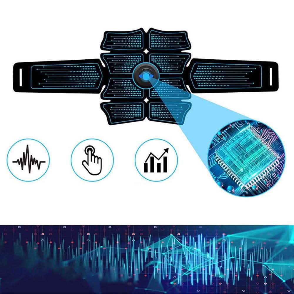 Movsou Muskeltrainer Intelligenter Bauchmuskelstimulator mit 6 Modi, 10 Stufen
