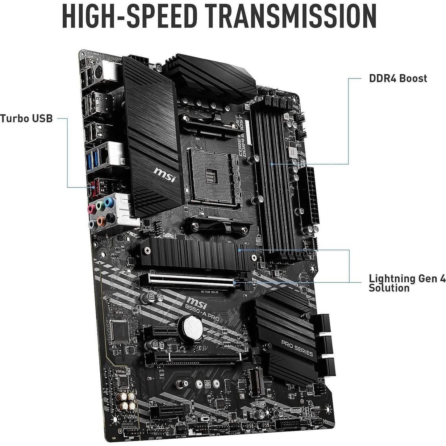 MSI B550-A PRO ProSeries Mainboard (AMD AM4, DDR4, PCIe 4.0, SATA 6Gb/s, M.2, USB 3.2 Gen 2, HDMI/DP, ATX) (Generalüberholt)
