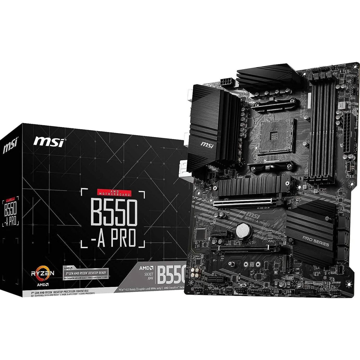 MSI B550-A PRO ProSeries Mainboard (AMD AM4, DDR4, PCIe 4.0, SATA 6Gb/s, M.2, USB 3.2 Gen 2, HDMI/DP, ATX) (Generalüberholt)