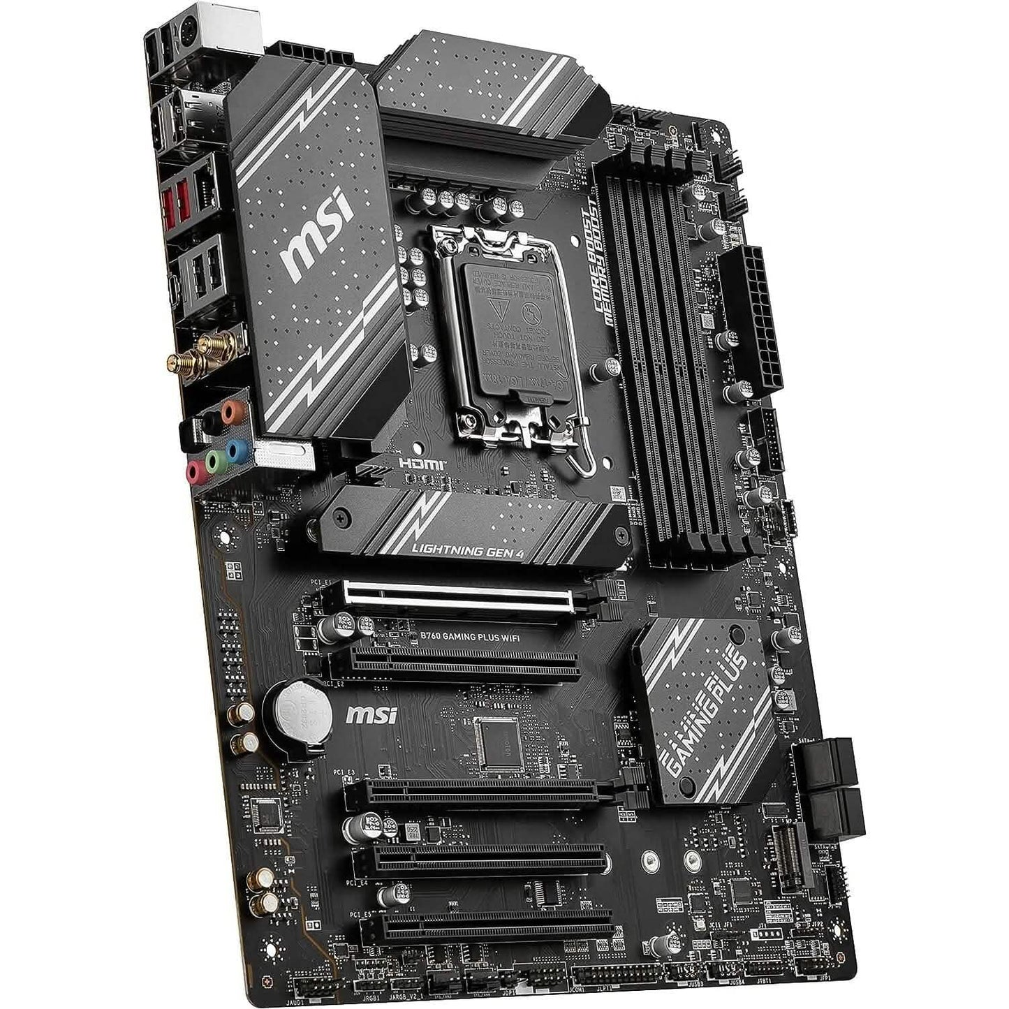 MSI B760 Gaming Plus WiFi Gaming-Mainboard (unterstützt Intel-Prozessoren der 12./13. Generation, LGA 1700, DDR5, PCIe 4.0, M.2, 2,5-Gbit/s-LAN, USB 3.2 Gen2, Wi-Fi 6E, ATX) (Generalüberholt)