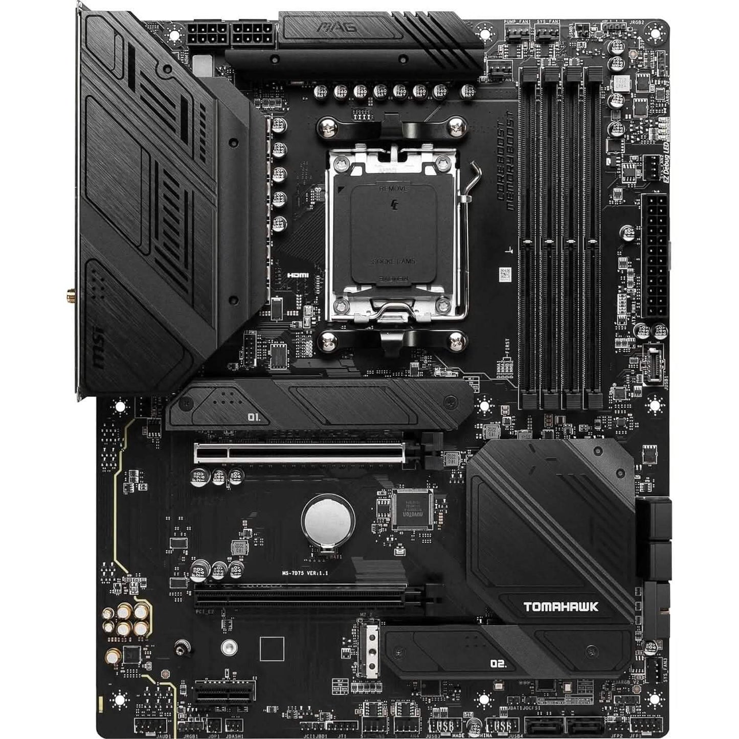 MSI MAG B650 Tomahawk WiFi Computer-Gaming-Mainboard (AM5, ATX, DDR5, PCIe 4.0, M.2, SATA 6Gb/s, USB 3.2 Gen 2, HDMI/DP, Wi-Fi 6E, AMD Ryzen 7000er Serie Prozessoren) (Generalüberholt)