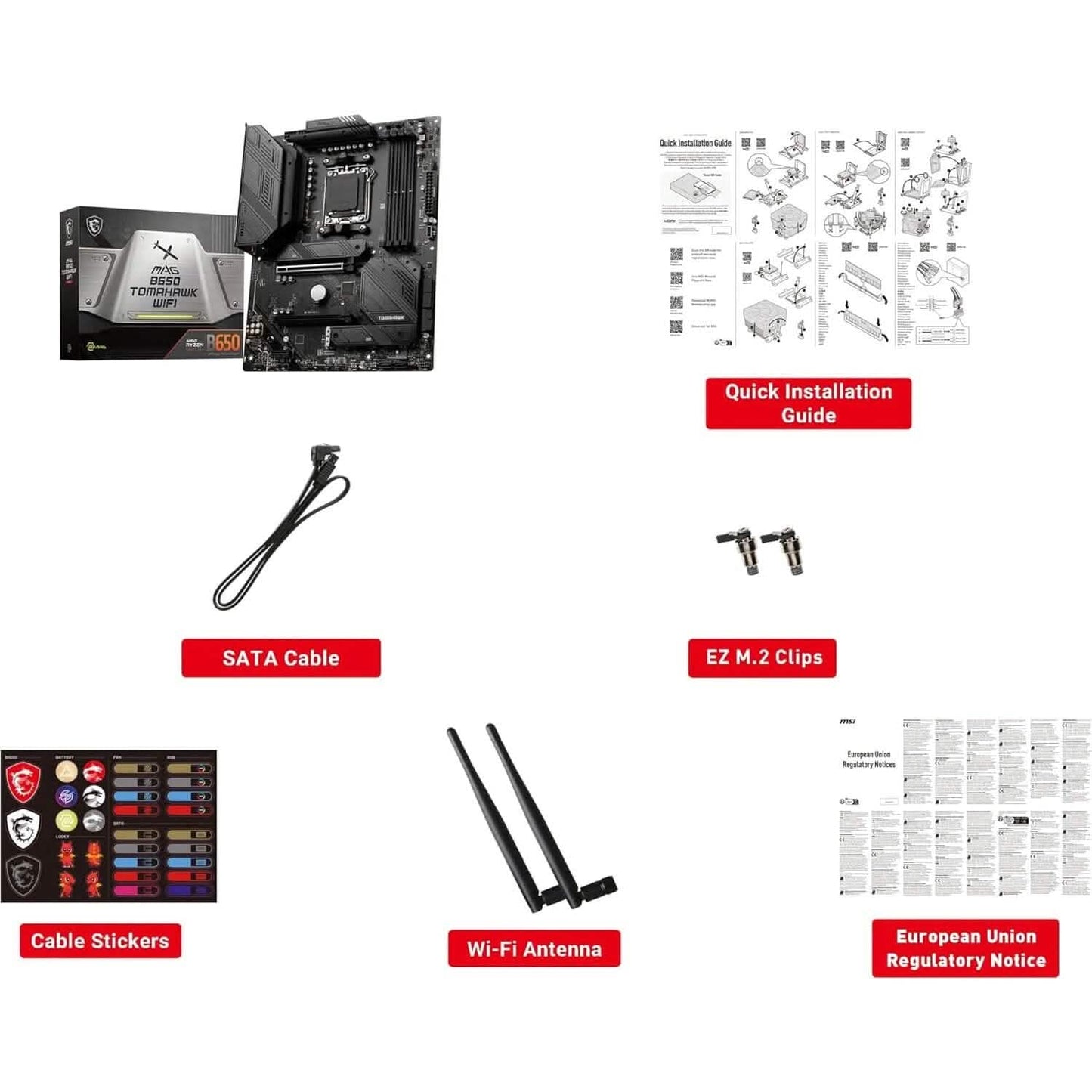 MSI MAG B650 Tomahawk WiFi Computer-Gaming-Mainboard (AM5, ATX, DDR5, PCIe 4.0, M.2, SATA 6Gb/s, USB 3.2 Gen 2, HDMI/DP, Wi-Fi 6E, AMD Ryzen 7000er Serie Prozessoren) (Generalüberholt)