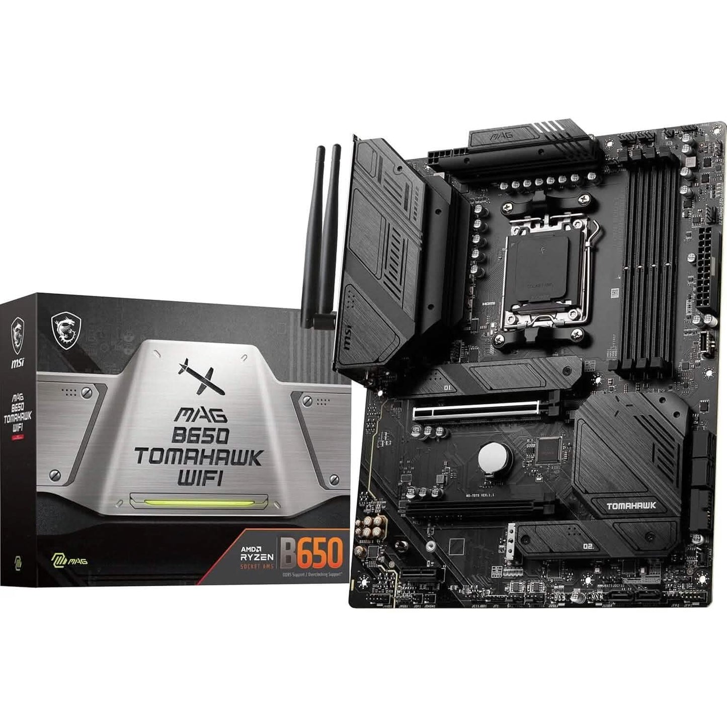 MSI MAG B650 Tomahawk WiFi Computer-Gaming-Mainboard (AM5, ATX, DDR5, PCIe 4.0, M.2, SATA 6Gb/s, USB 3.2 Gen 2, HDMI/DP, Wi-Fi 6E, AMD Ryzen 7000er Serie Prozessoren) (Generalüberholt)
