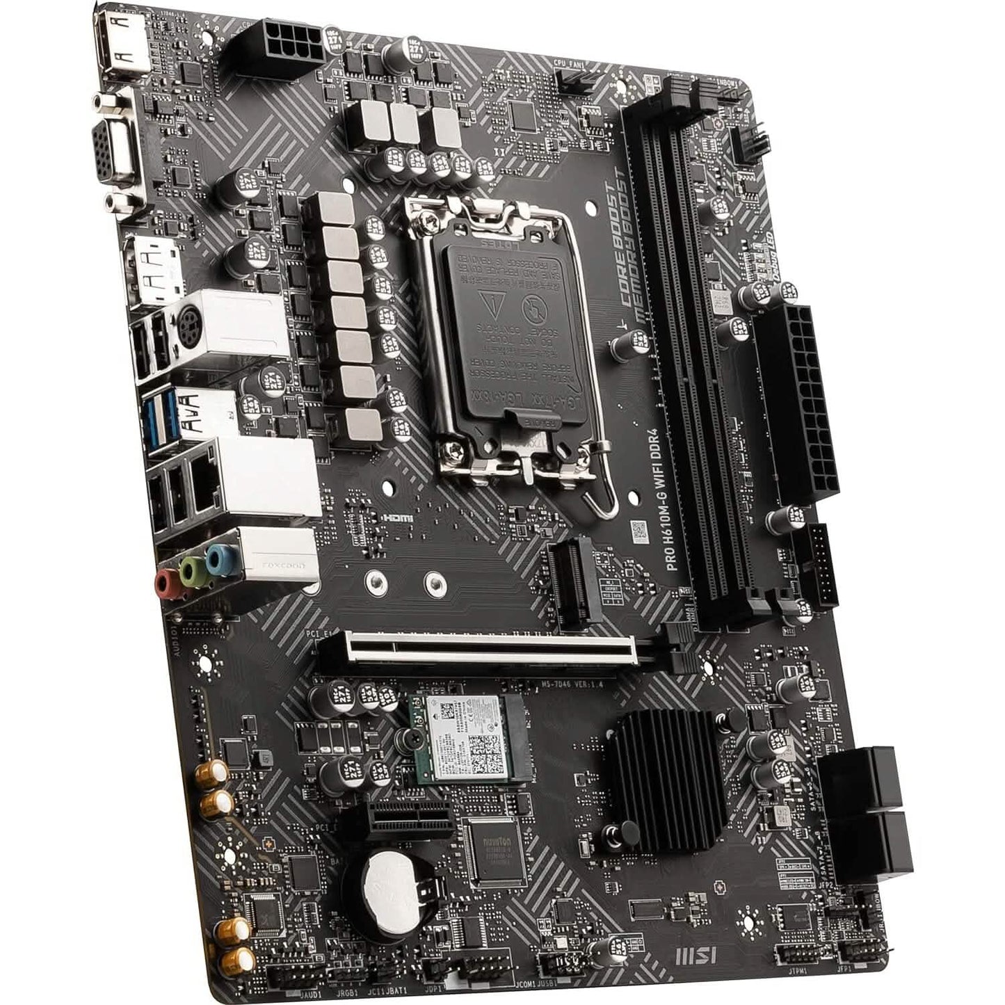 MSI PRO H610M-G WiFi DDR4 ProSeries Mainboard (mATX, Intel Core der 12./13. Generation, LGA 1700 Sockel, DDR4, PCIe 4, 2.5G LAN, M.2 Steckplätze, USB 3.2, Wi-Fi 6) (Generalüberholt)