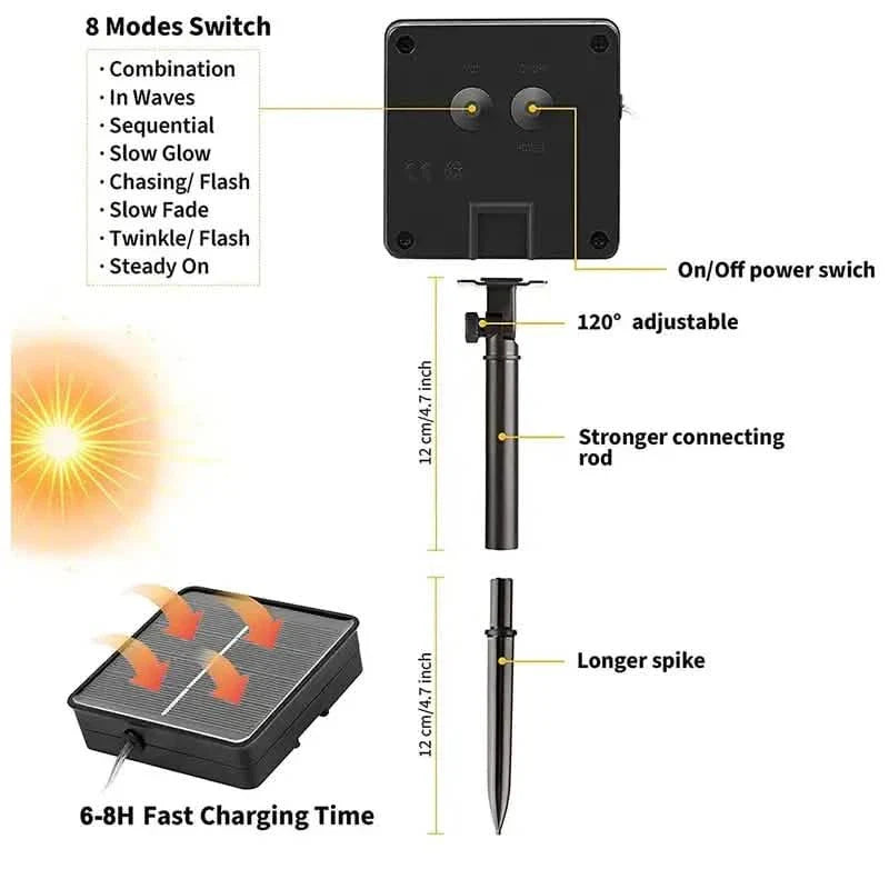 Mehrfarbig wechselnde LED-Solarpilzleuchte