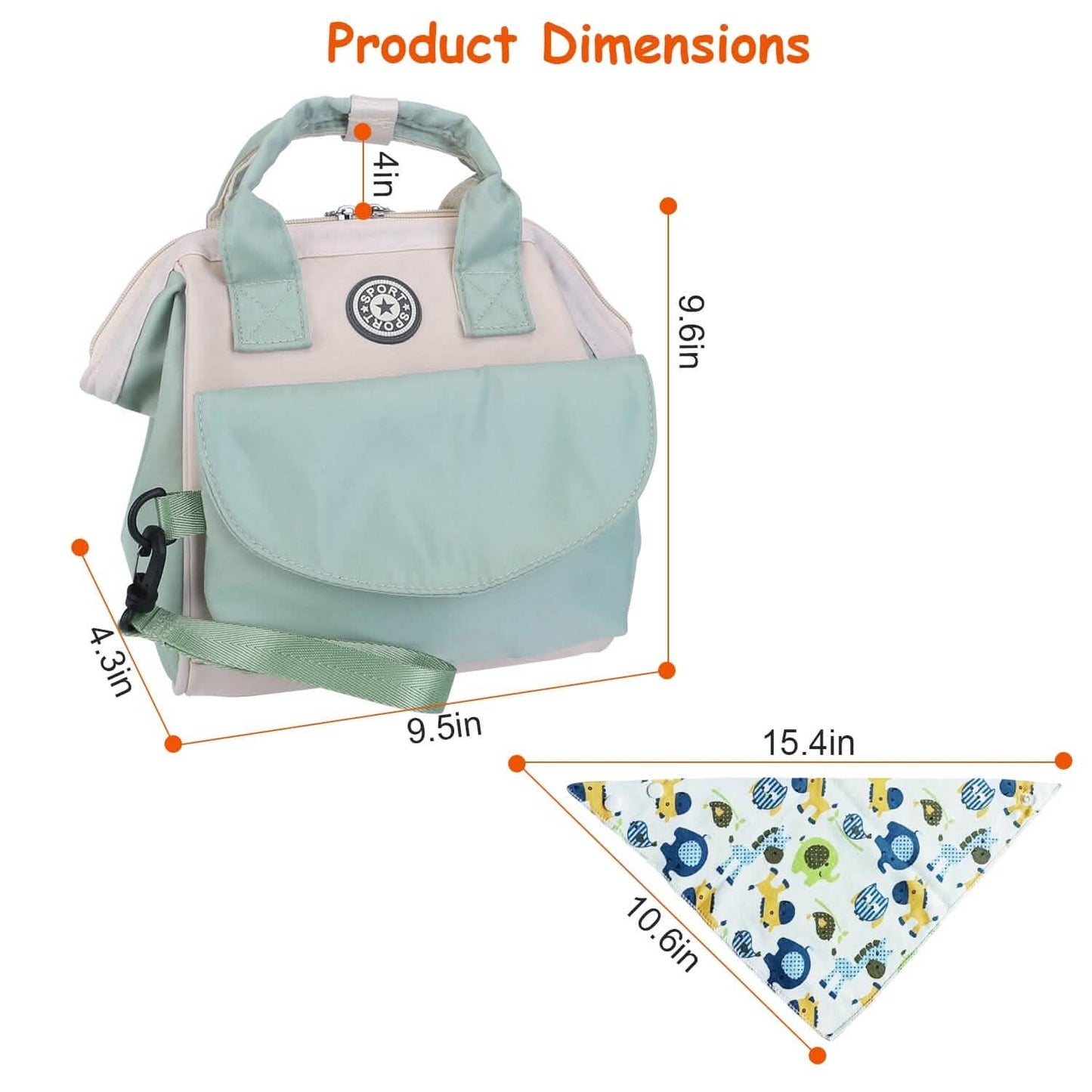 Multifunktionale Wickeltasche mit 2 isolierten Fächern Pendeltasche