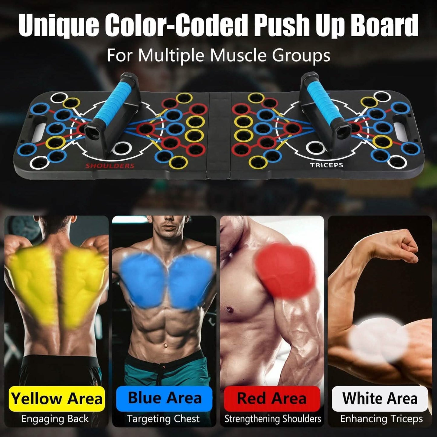 Multifunktionales Liegestützbrett Heim Krafttraining-Equipment mit 15 Fitness-Zubehörteilen