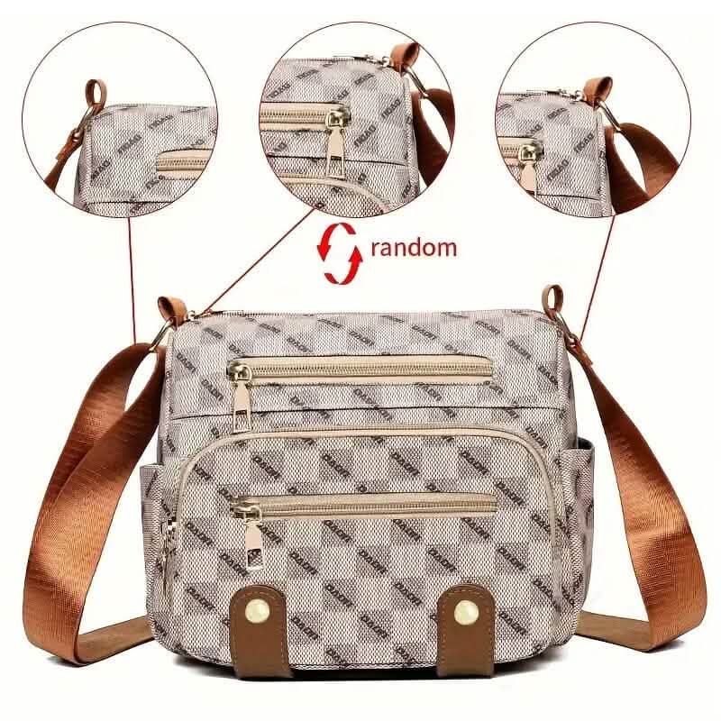 Mehrere Taschen Trendige Karierte Umhängetasche