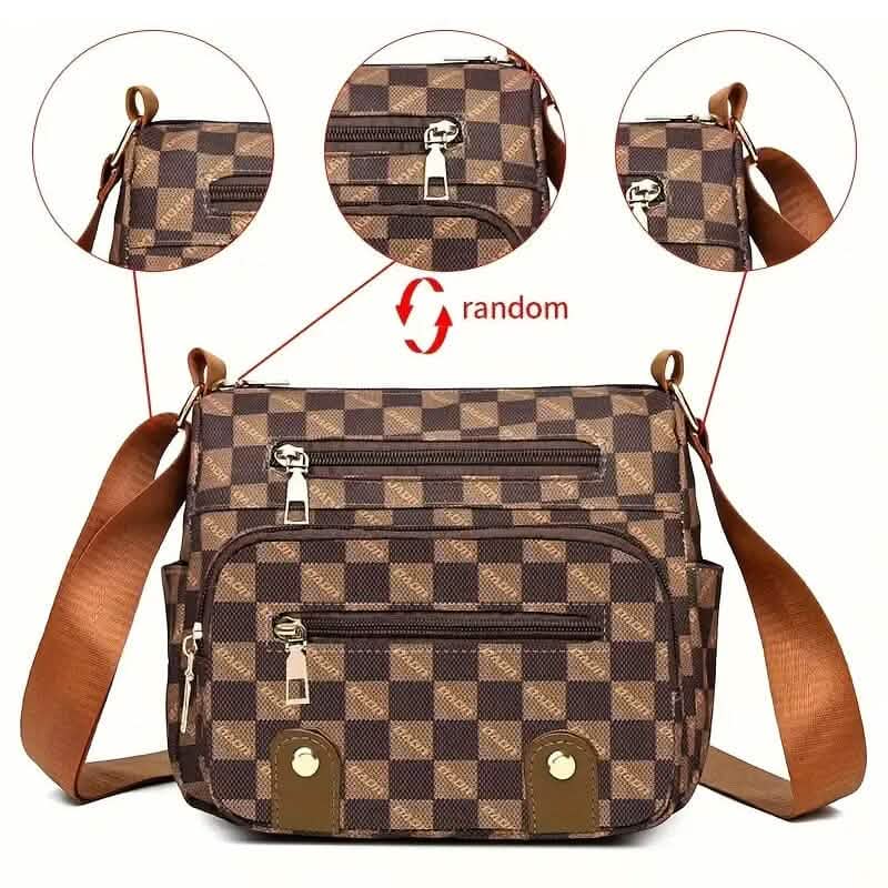 Mehrere Taschen Trendige Karierte Umhängetasche