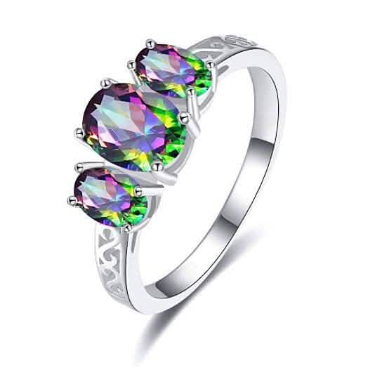 Mystic Topas Dreistein Edelsteinring