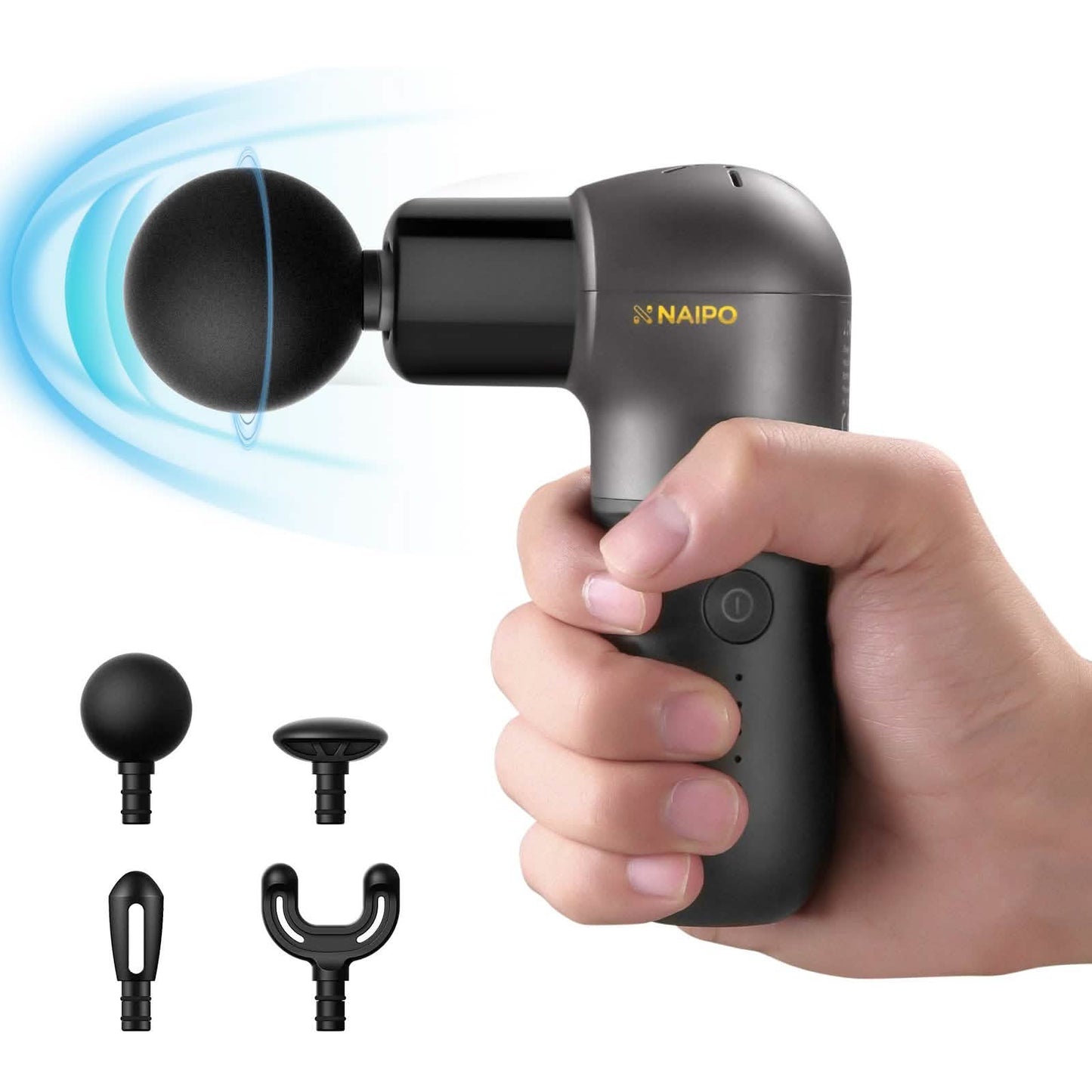 Naipo Mini Massagepistole Tiefengewebe-Muskelmassagegerät mit ergonomischem Griff