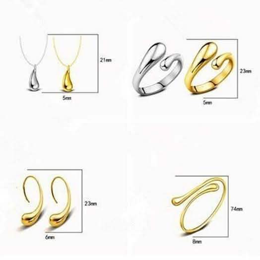 Halskette Ring Haken Ovale Ohrringe Set