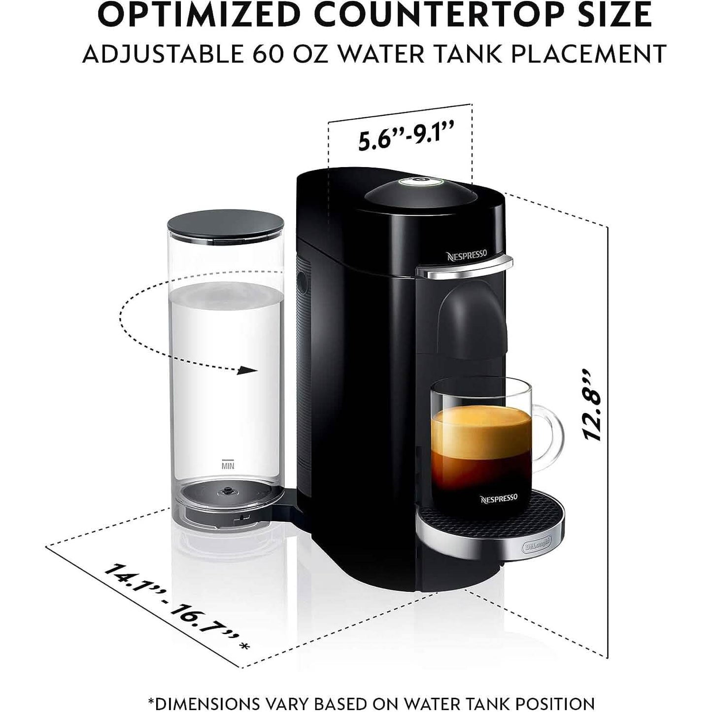 Nespresso VertuoPlus Deluxe Kaffee- und Espressomaschine (generalüberholt)