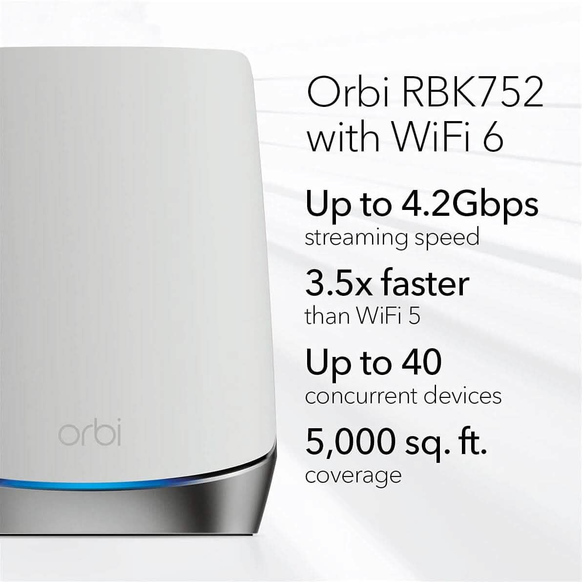 NETGEAR Orbi Tri-Band Mesh WLAN 6 System für das ganze Haus (RBK752) (Generalüberholt)