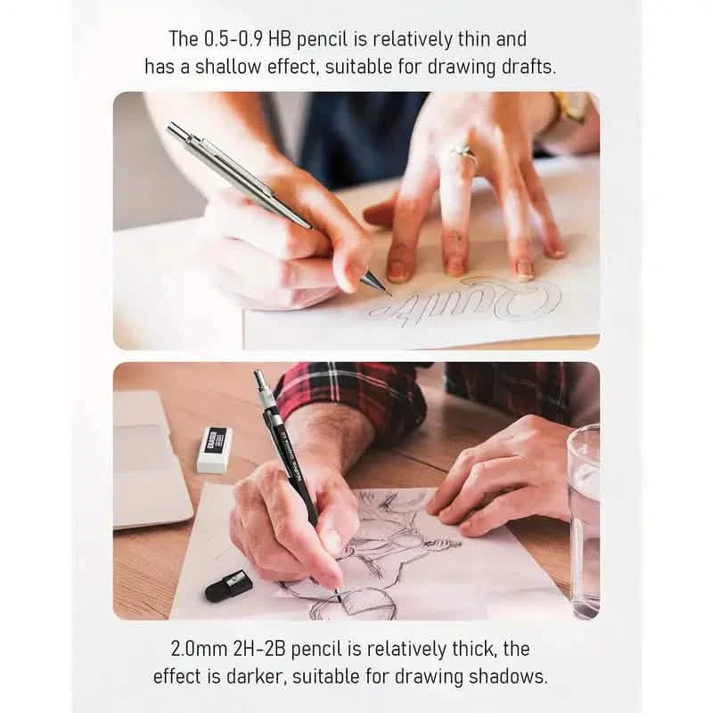 Nicpro Art Druckbleistift-Set zum Schreiben, Skizzieren, Zeichnen mit Minen-Nachfüllpackung