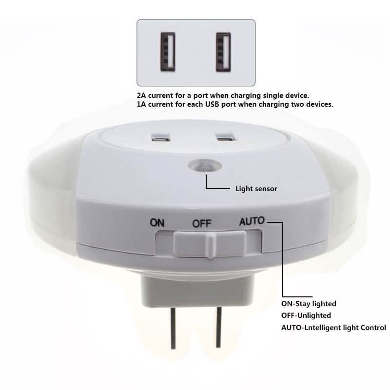 Nachtlicht mit 2 USB-Anschlüssen