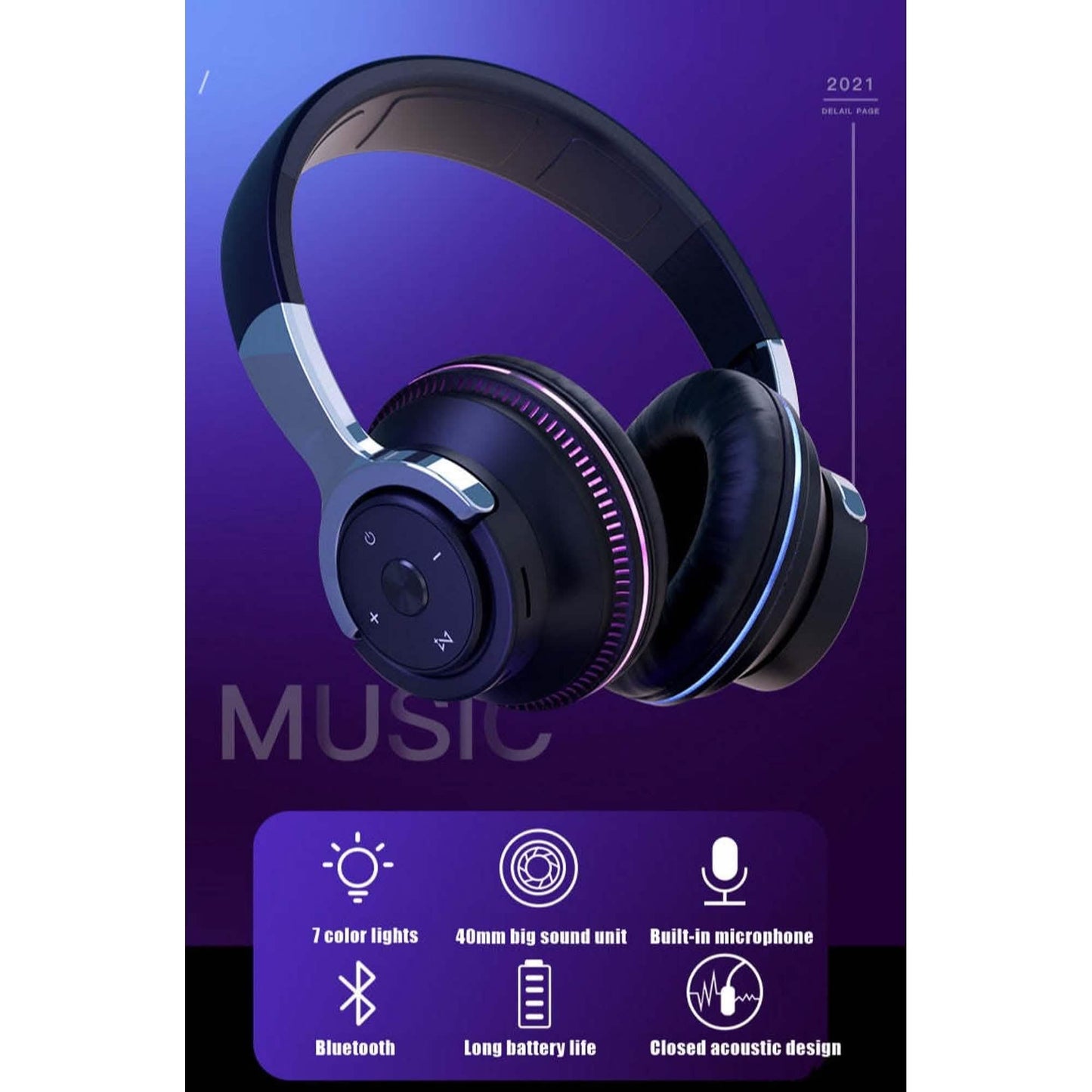 Ninja Dragon Kabelloses, lichtwechselndes Bluetooth-Gaming-Headset