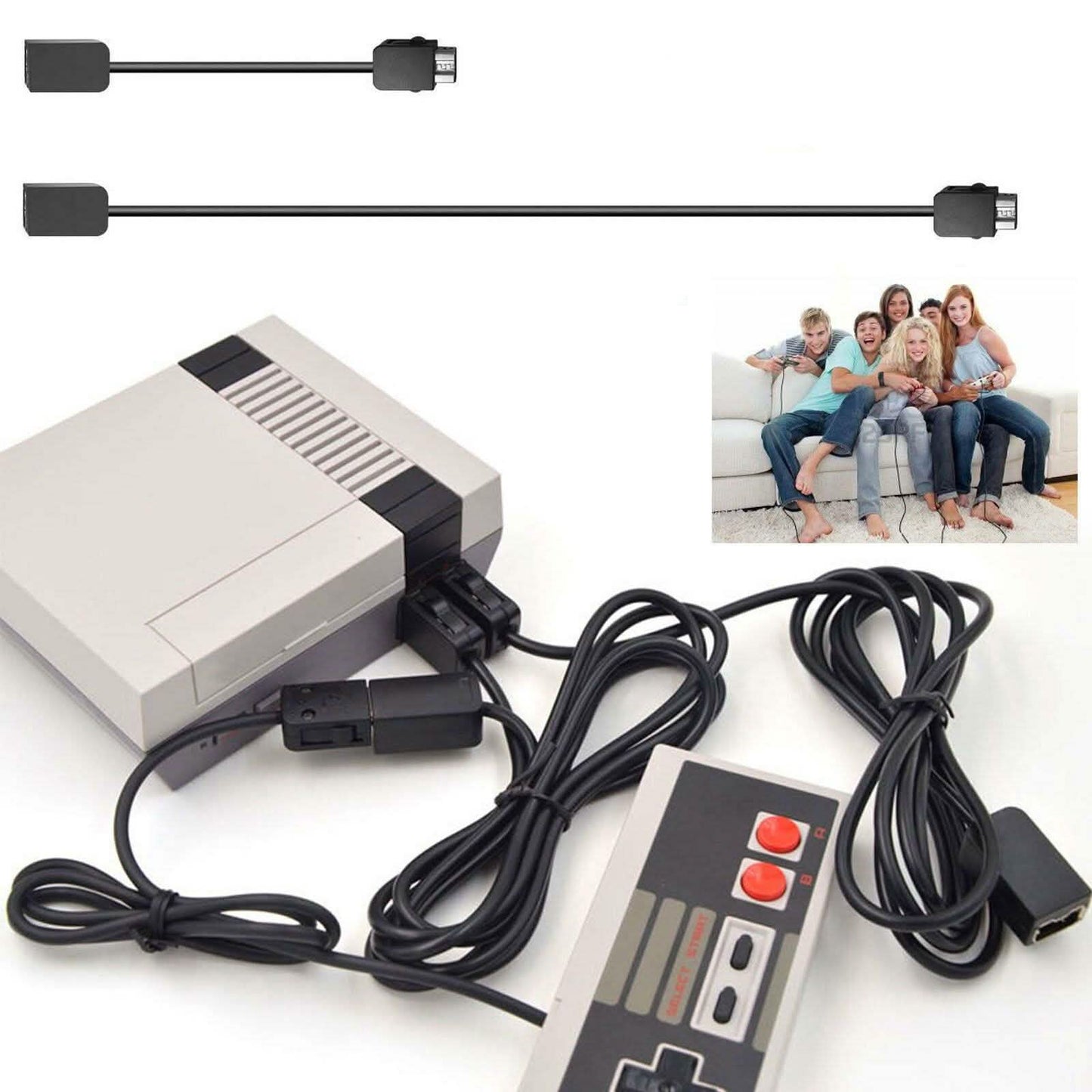 Nintendo NES Mini Classic Edition Gamecontroller mit 2 Stück 3m Verlängerungskabel