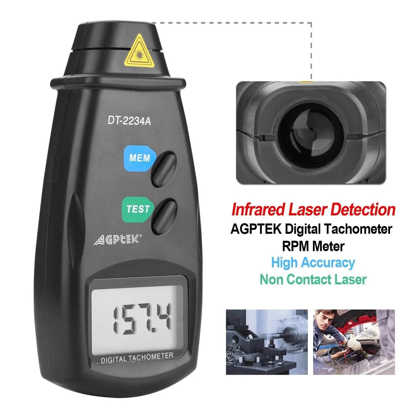 Berührungsloser Digital-Tachometer 20713A