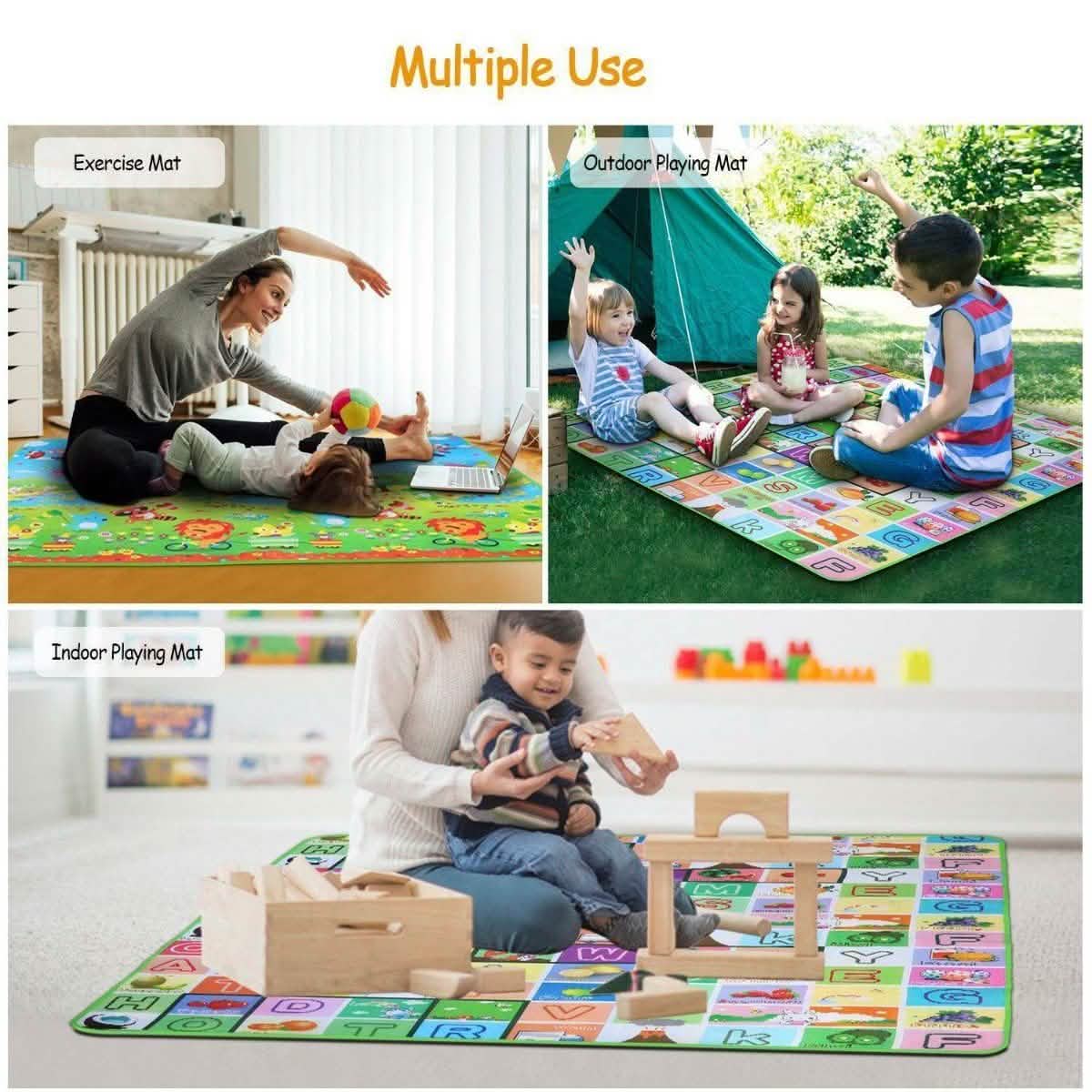 Rutschfeste, beidseitig faltbare Spielmatte für Kinder aus weichem Schaumstoff