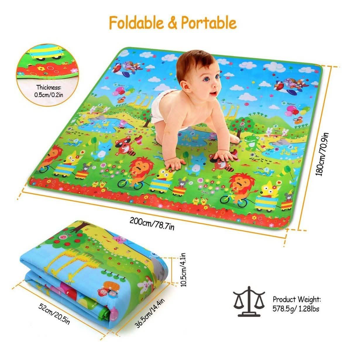 Rutschfeste, beidseitig faltbare Spielmatte für Kinder aus weichem Schaumstoff