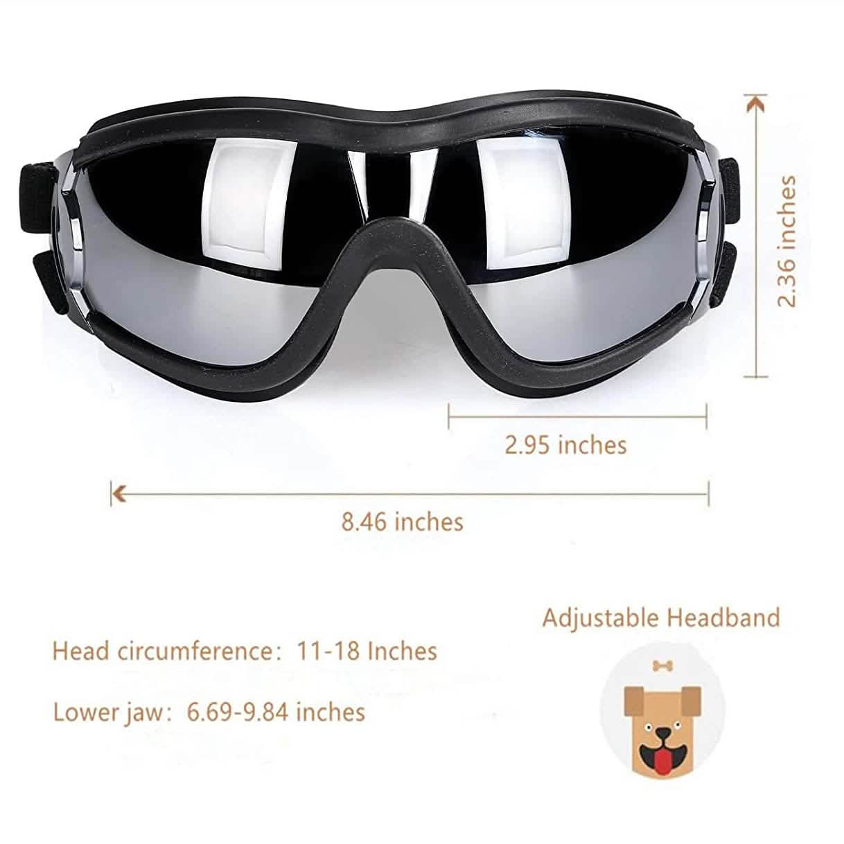 NVTED Hunde-Sonnenbrille mit verstellbarem Gurt für mittlere oder große Hunde