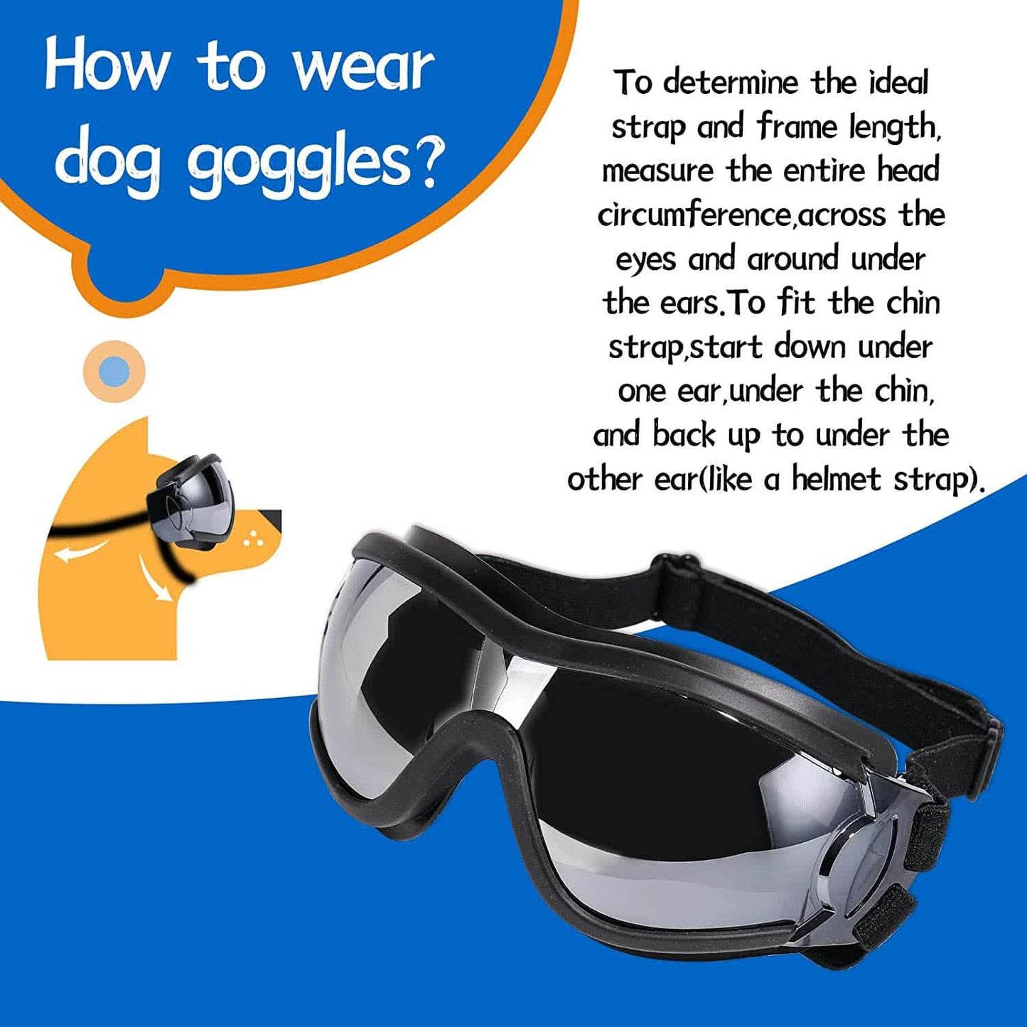 NVTED Hunde-Sonnenbrille mit verstellbarem Gurt für mittlere oder große Hunde