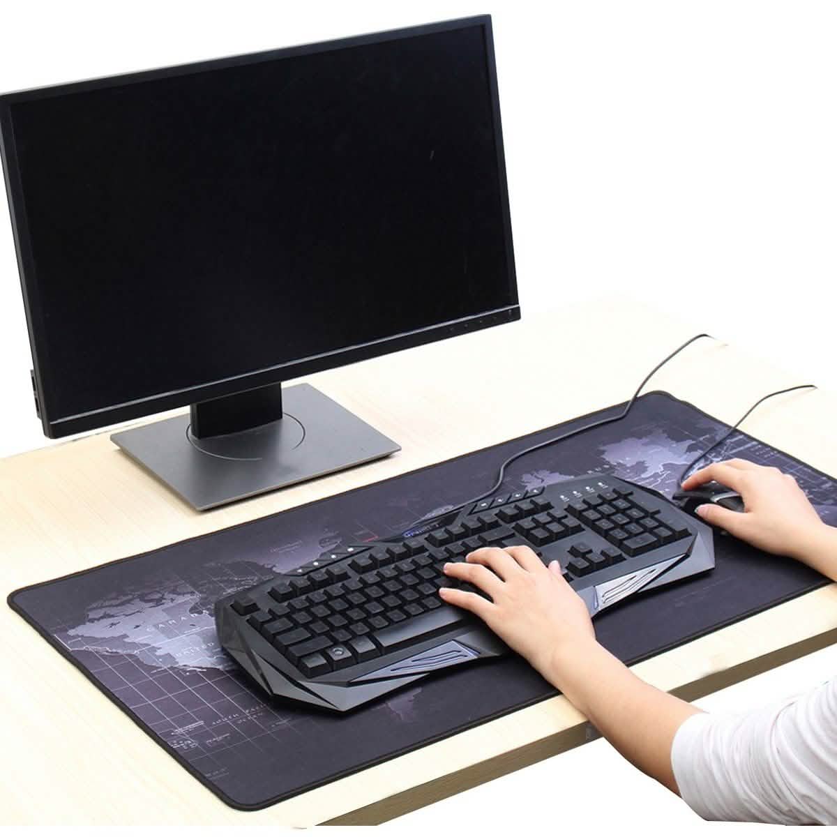 Gaming- und Office-Mauspad „Alte Weltkarte“ für den gesamten Schreibtisch