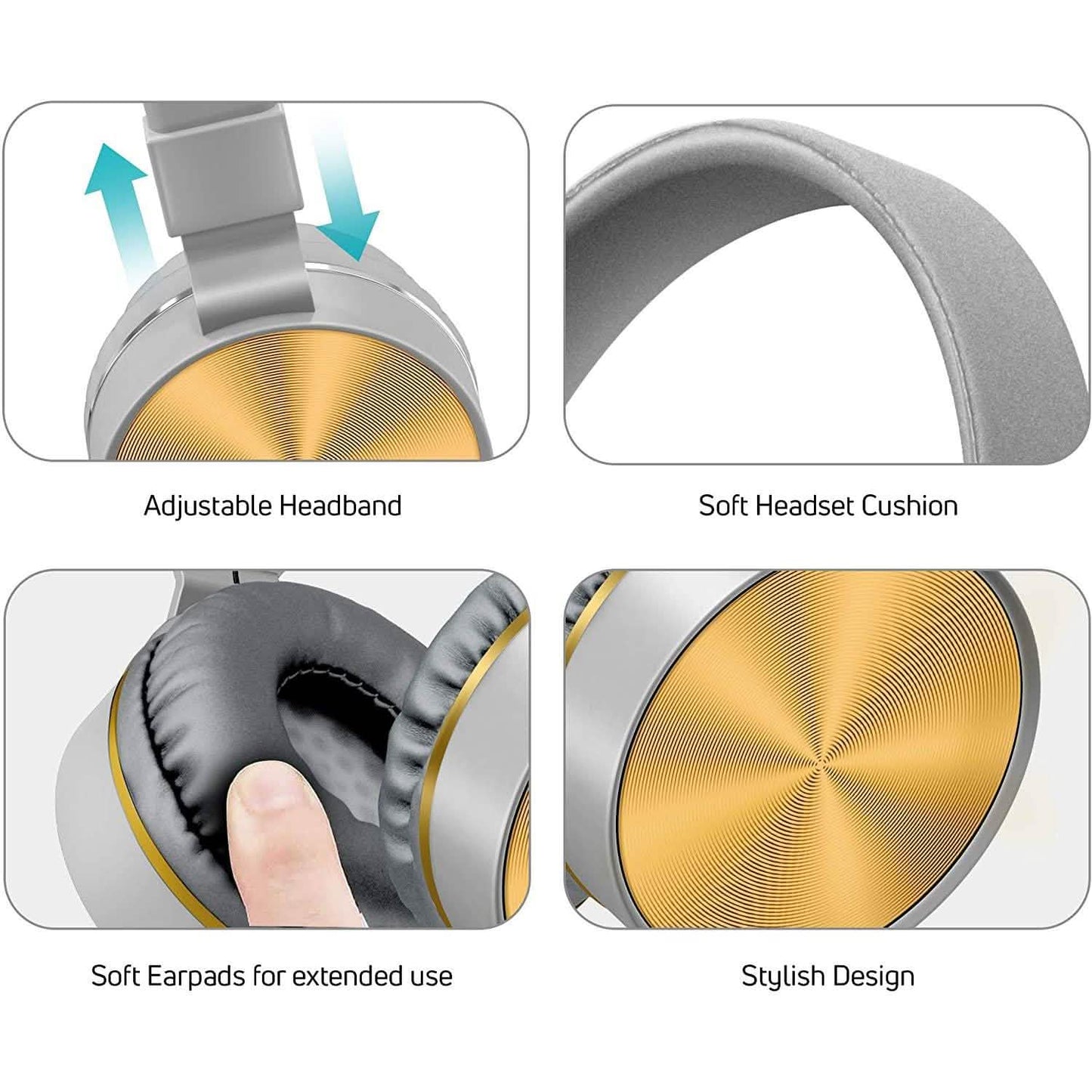 On-Ear-Kopfhörer mit integriertem Mikrofon, tragbares Audio-Headset mit verstellbarem Kopfbügel